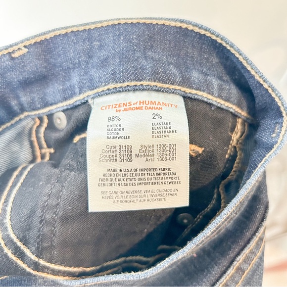 Citizens of Humanity Women's Blue Elson Medium Rise Straight Leg - Picture 8 of 10